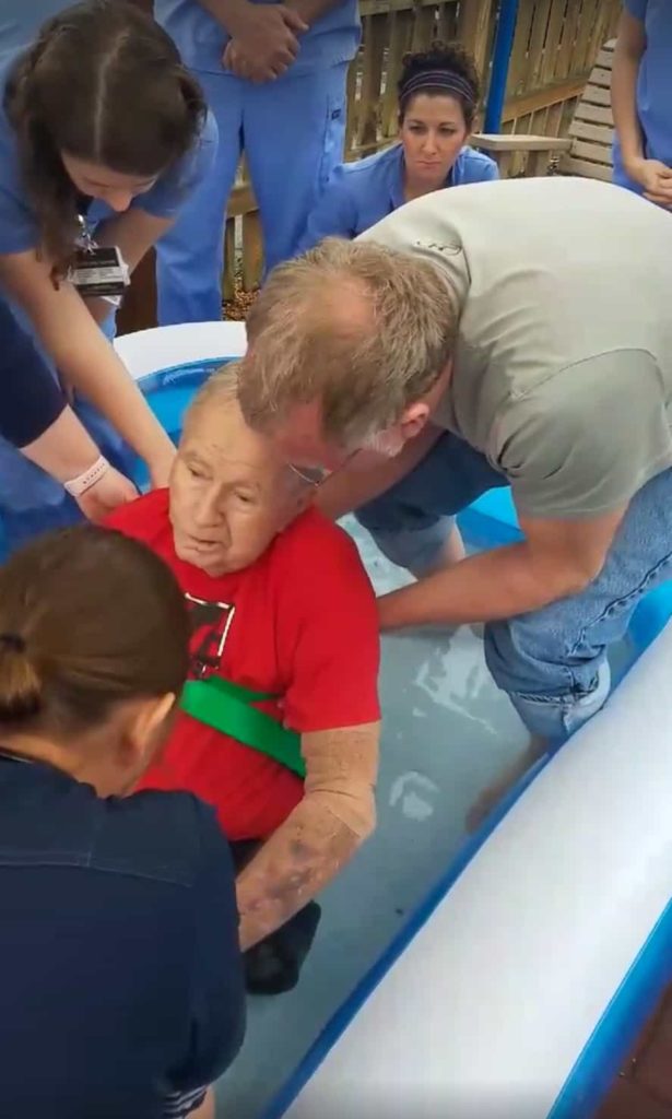 Therapists Goes Above and Beyond To Help Elderly Man Be Baptized By Son