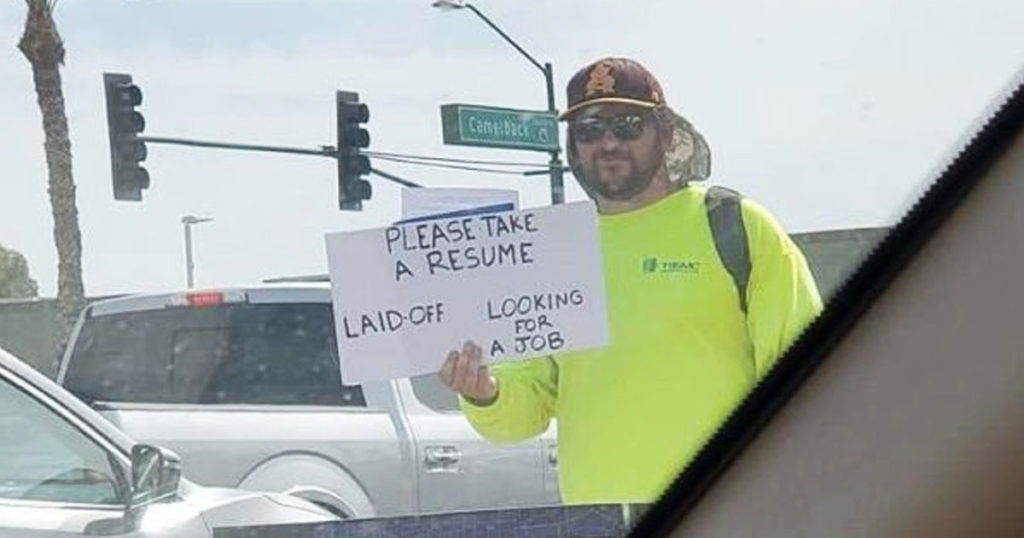 Laid Off Employee Stands On Road With Resume, Gets Hundreds Of Job ...