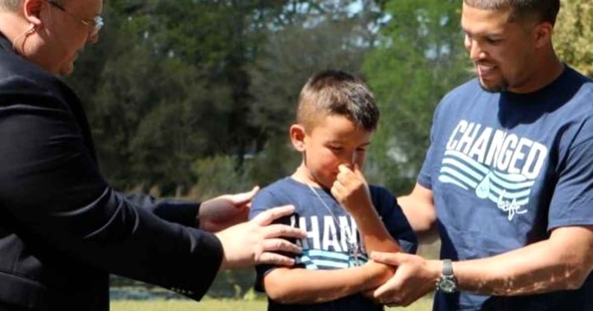 NFL Player Trey Burton Baptizes 6-Year-Old Son
