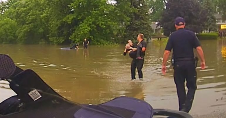 driver in sinking car rescue