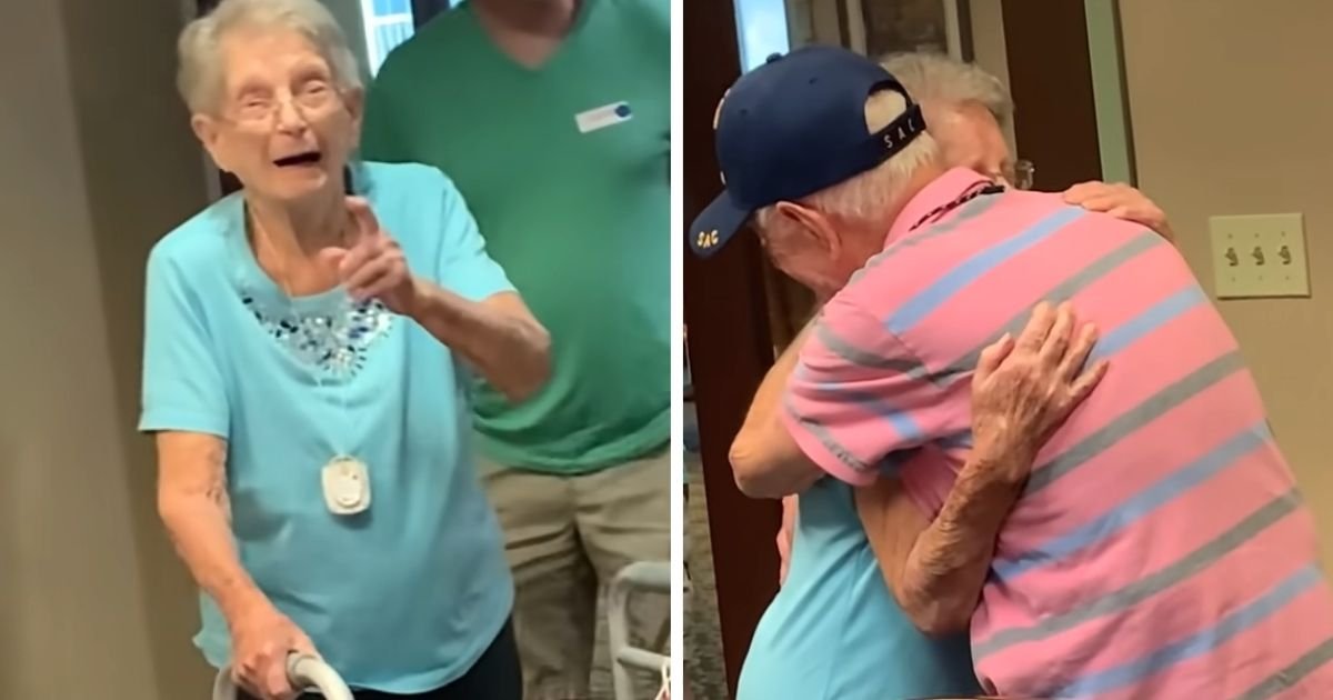 grandpa surprises sister