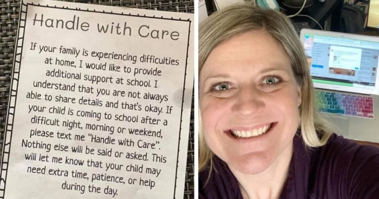 4th Grade Teacher Sends #39 Handle With Care #39 Note To All Parents For A