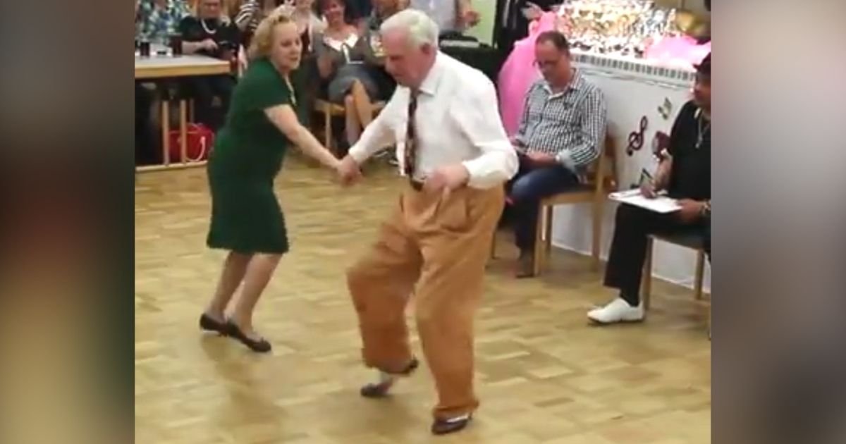 60 year old couple dancing