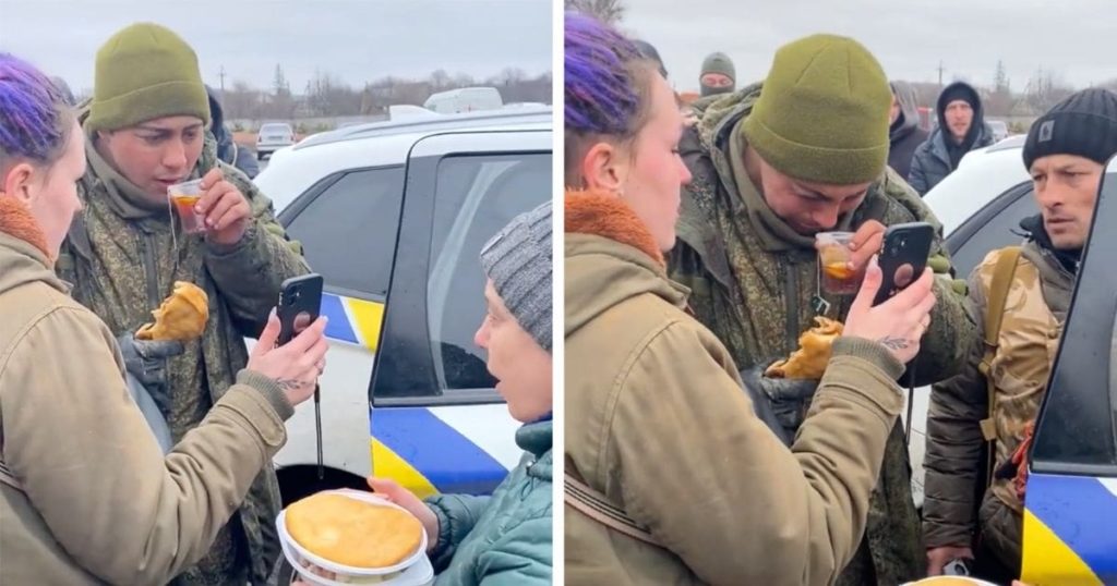 Russian Soldier Breaks Down In Tears As Ukrainians Feed Him And Allow ...