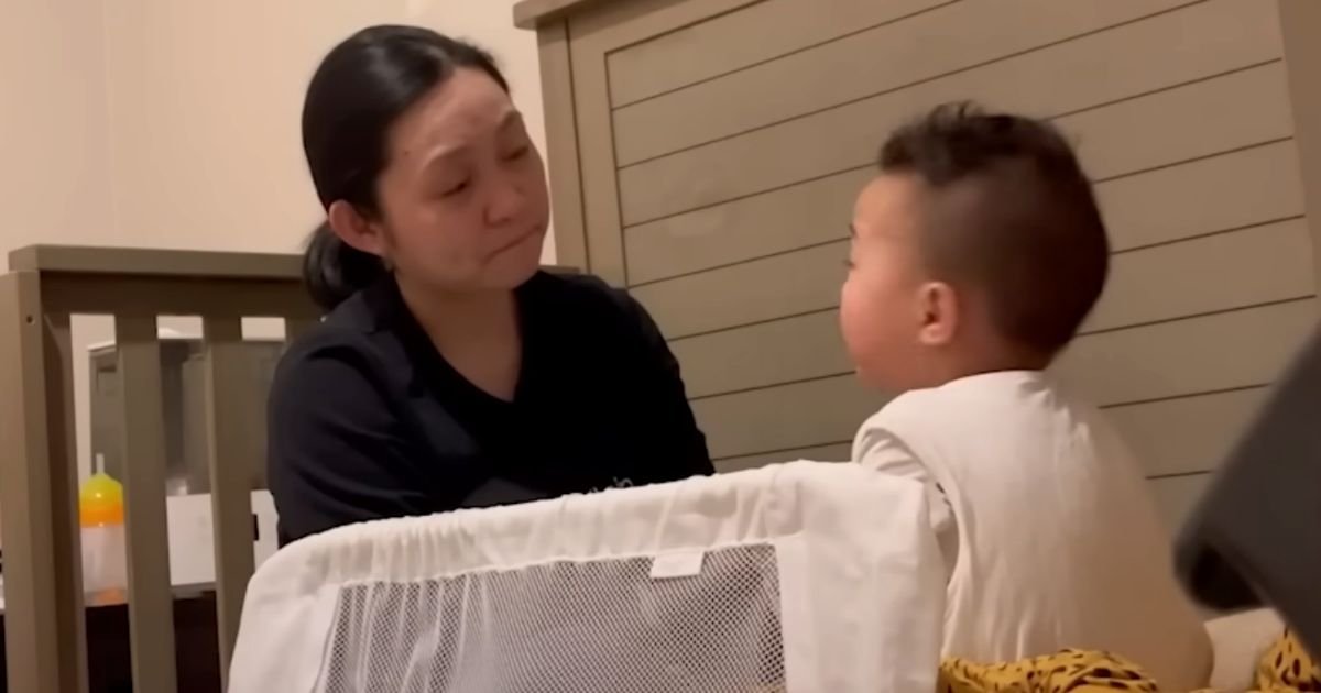 4 year old talks with mom