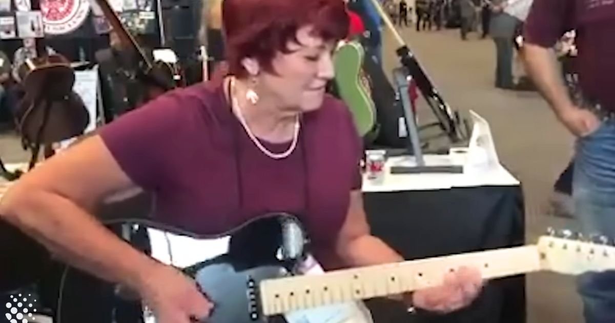 grandma plays electric guitar paula jo taylor