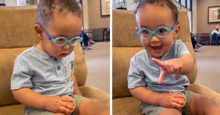 toddler sees clearly for first time