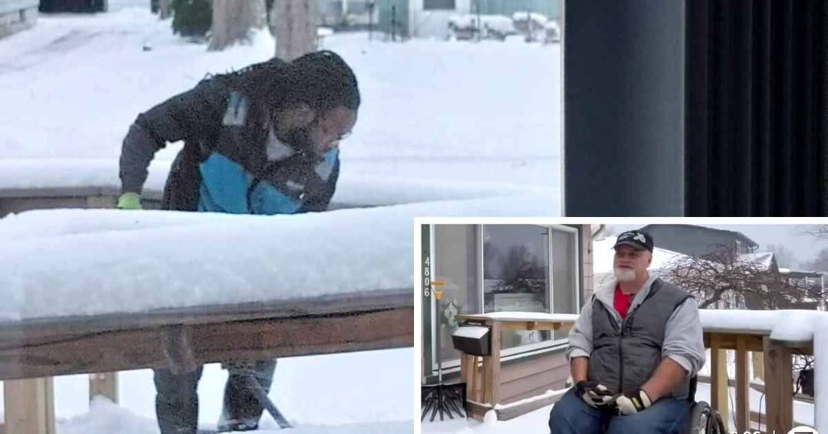 Man in Wheelchair Finds Amazon Delivery Driver Shoveling His Ramp ...